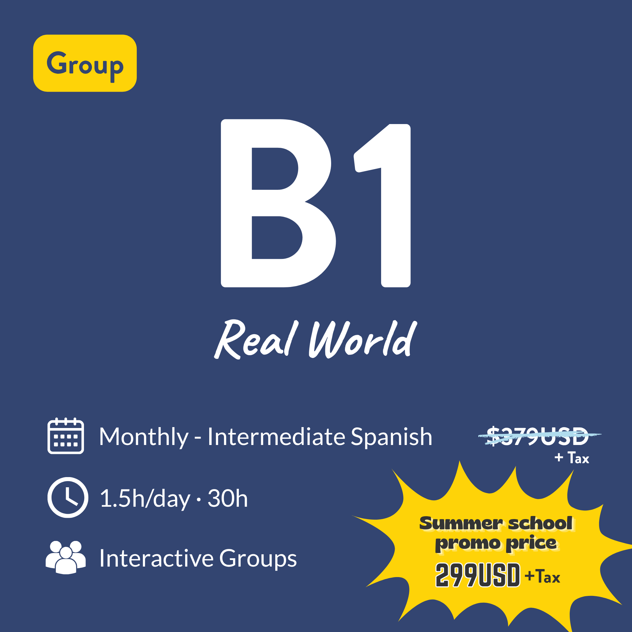 Group Monthly- Level B1: After-Work Spanish