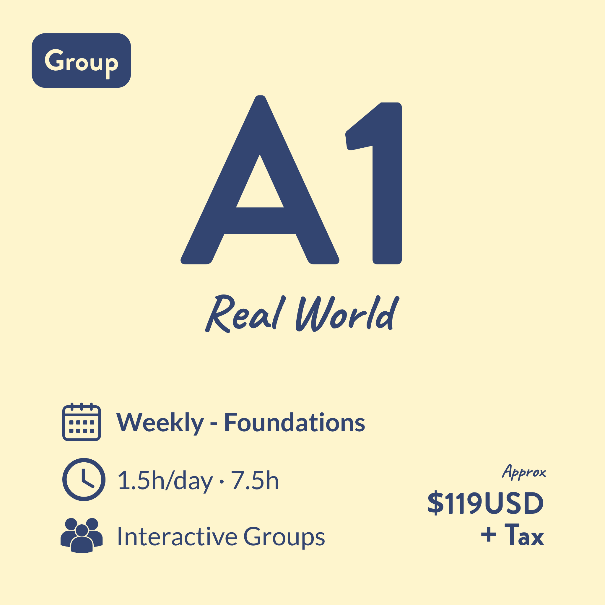 Group weekly classes - Level A1: Spanish Foundations